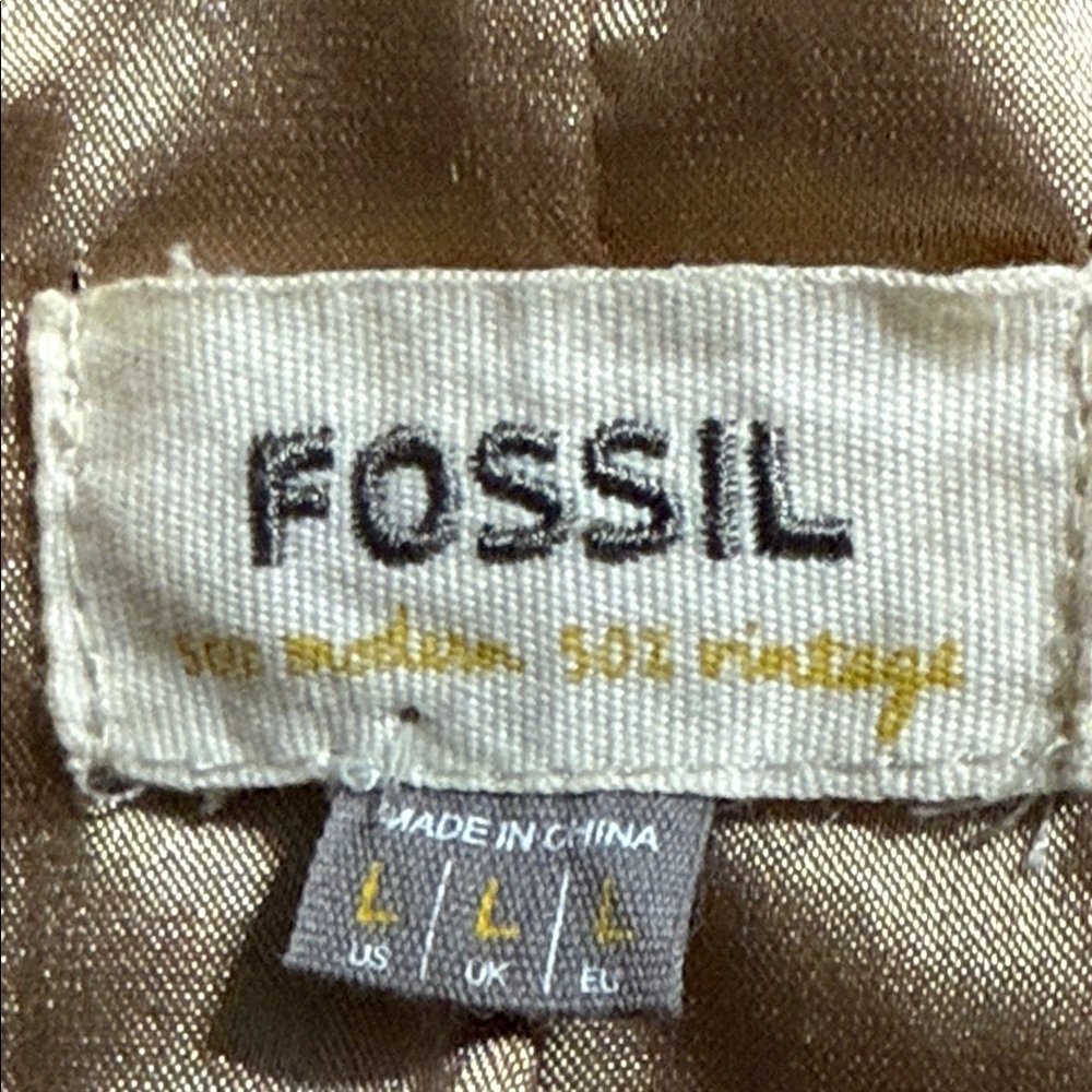 FOSSIL large 100% lamb leather button up jacket bohemian casual coat preloved - Picture 13 of 16